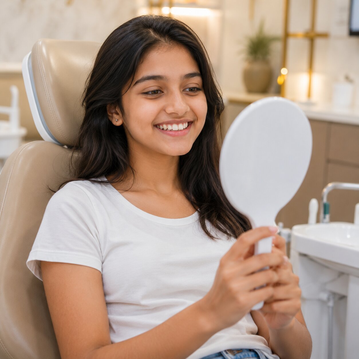 Happy child at the dentist — gentle pediatric dental care at The Smile Edit Bangalore